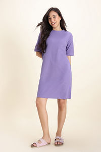 Zivame 2 Mile Fashion Knit Cotton Loungewear Dress - Purple Haze — thumbnail 3